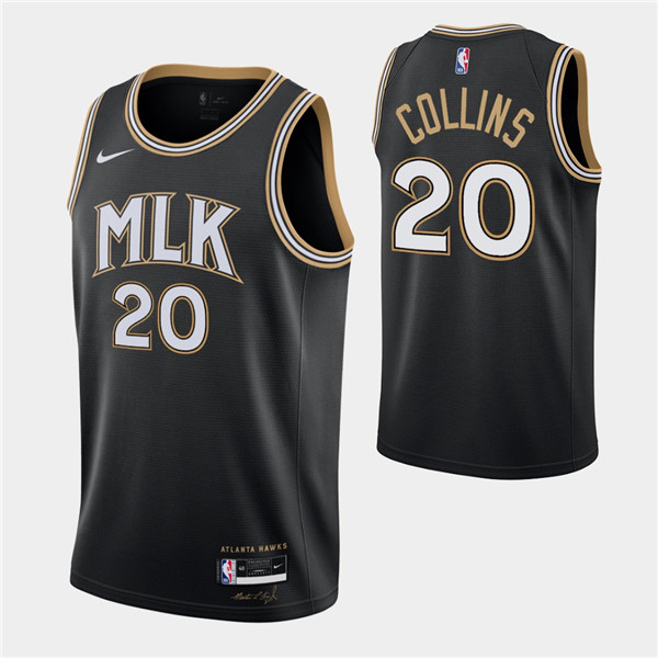 Men's Atlanta Hawks #20 John Collins 2020-21 Black NBA City Edition Stitched Jersey Men's Atlanta Hawks #20 John Collins 2020-21 Black NBA City Edition Stitched Jersey